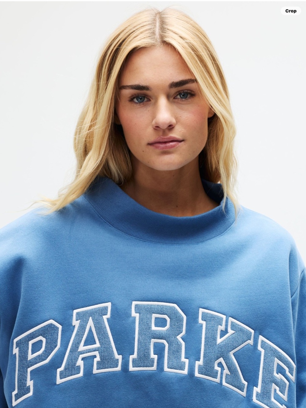 PARKE Vintage Denim Varsity Mockneck - Washed Indigo + Vintage Denim